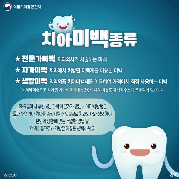 올바른 치아미백제 사용법 (자료=식품의약품안전처 제공)