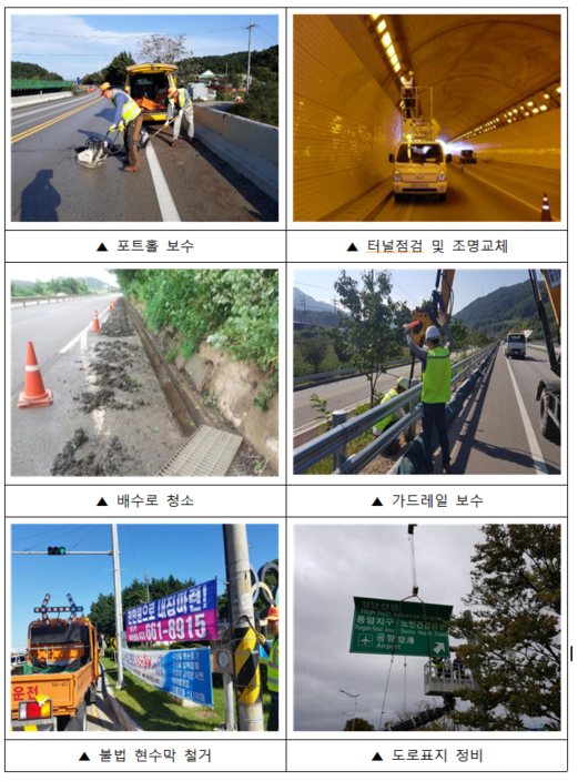 춘계 도로정비 주요정비 내용 (사진 = 국토교통부 제공)
